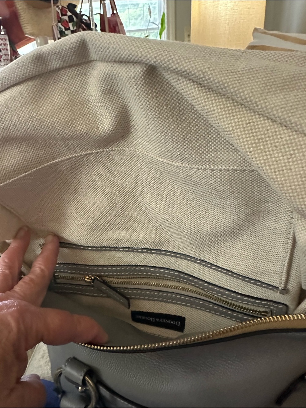 Dooney & Bourke Satchel 30 Grey Sorrento Leather With Pocket NWT $508 MSRP - Picture 9 of 16